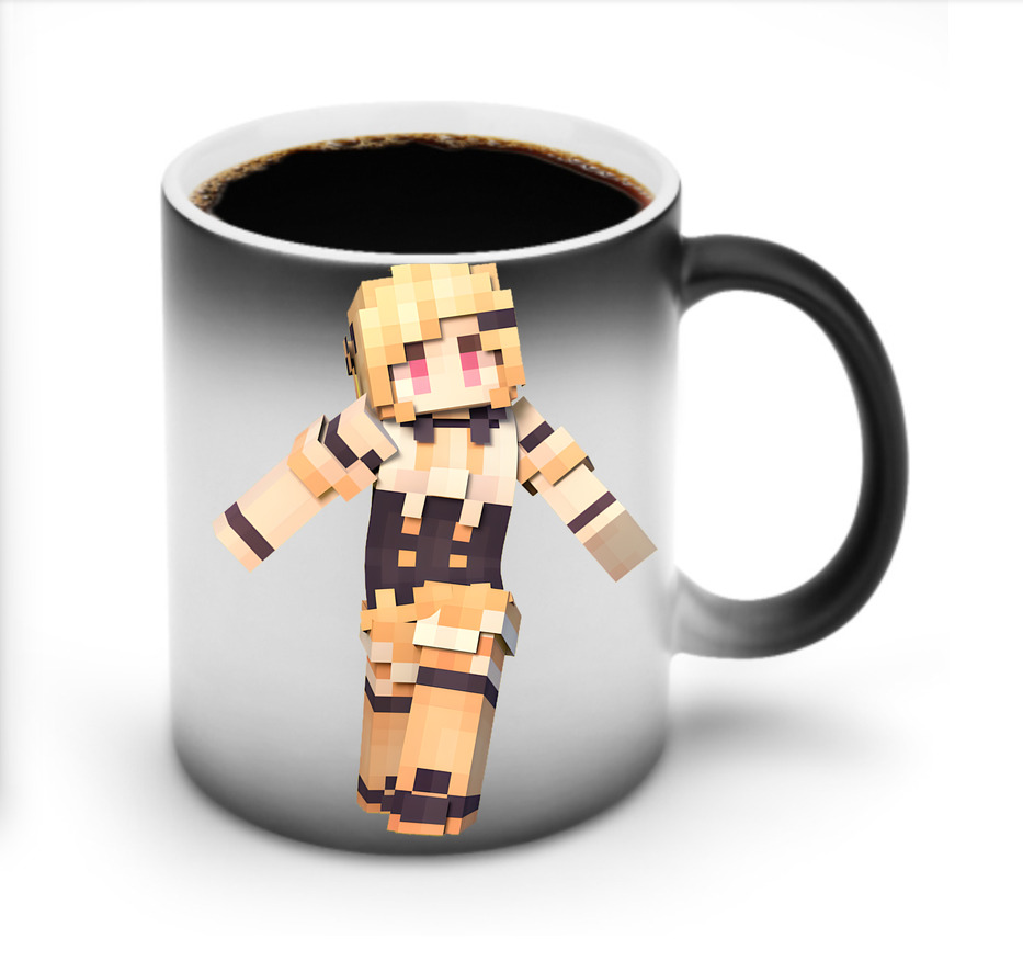 （画像用） マインクラフト ブロックの世界 Minecraft MC Block world 温度変色マグカップ