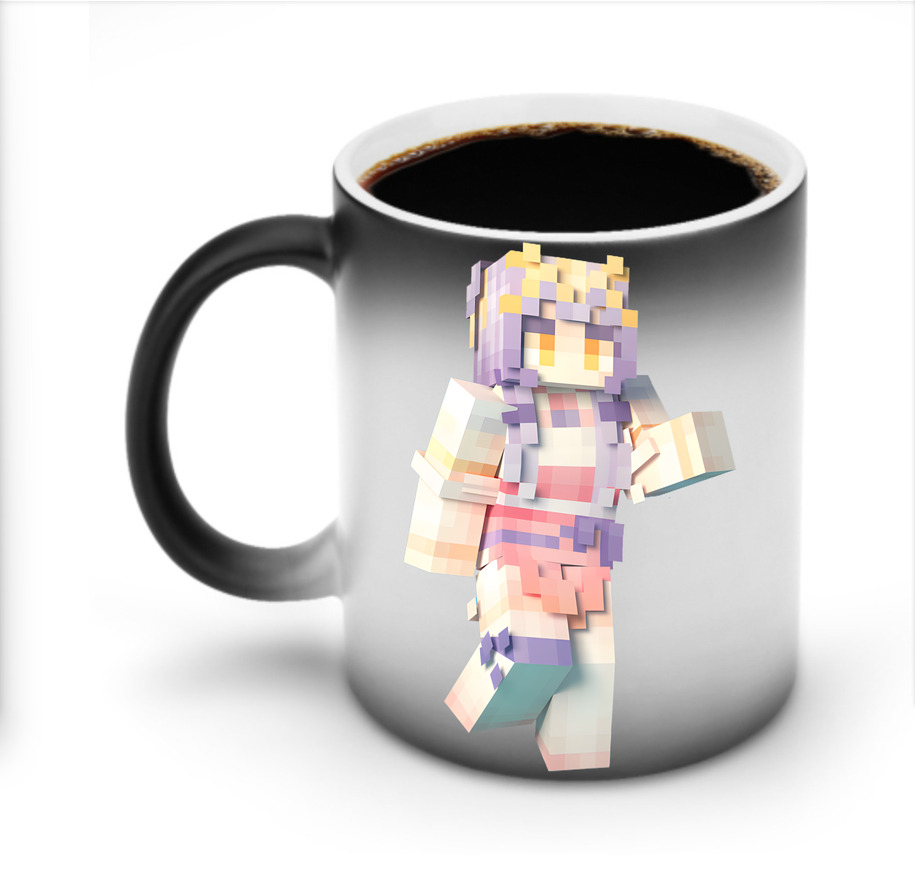 （画像用） マインクラフト ブロックの世界 Minecraft MC Block world 温度変色マグカップ