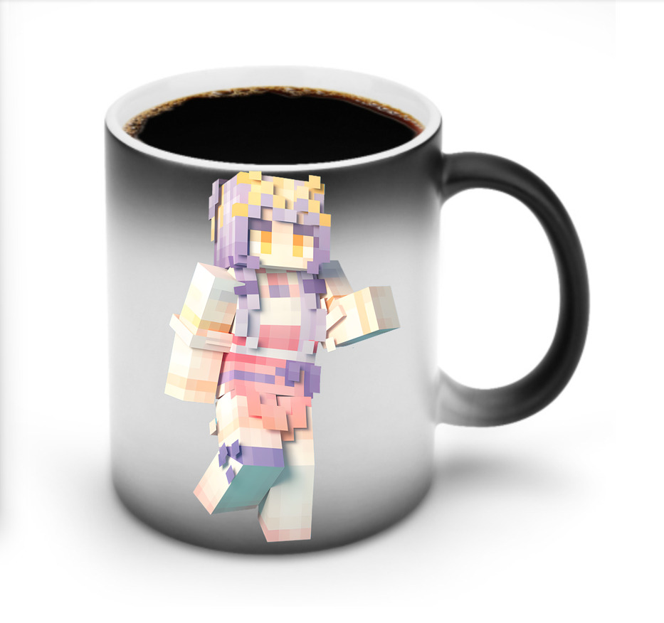 （画像用） マインクラフト ブロックの世界 Minecraft MC Block world 温度変色マグカップ