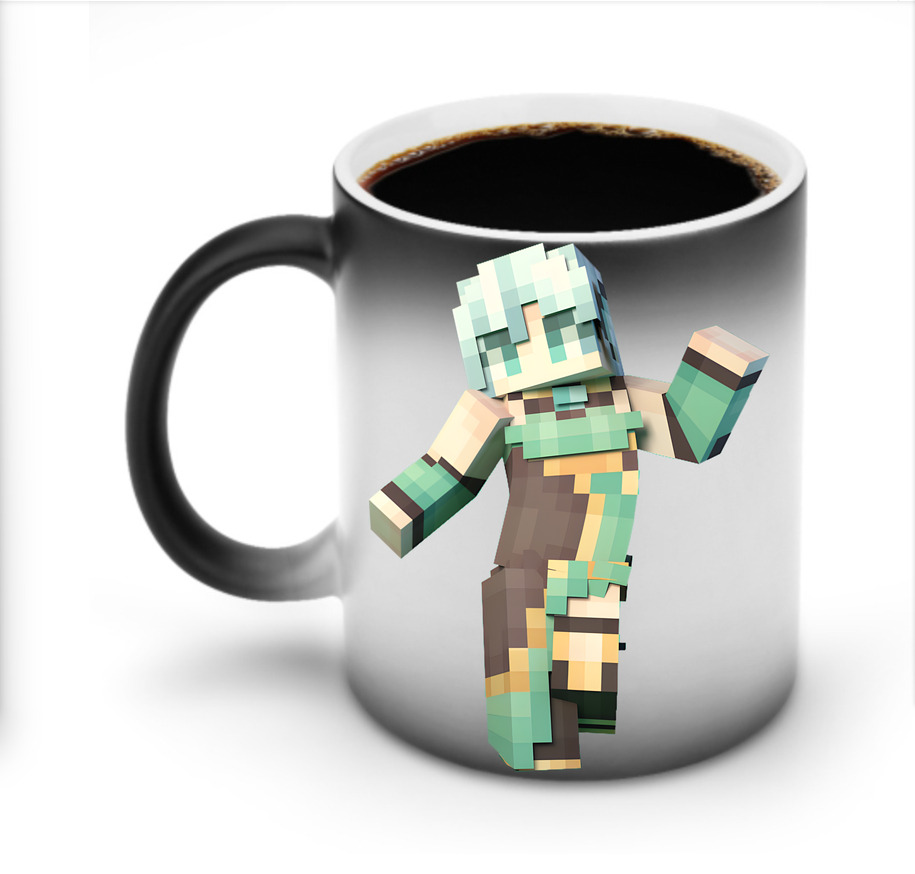 （画像用） マインクラフト ブロックの世界 Minecraft MC Block world 温度変色マグカップ