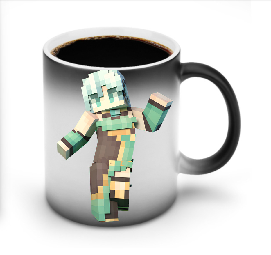 （画像用） マインクラフト ブロックの世界 Minecraft MC Block world 温度変色マグカップ