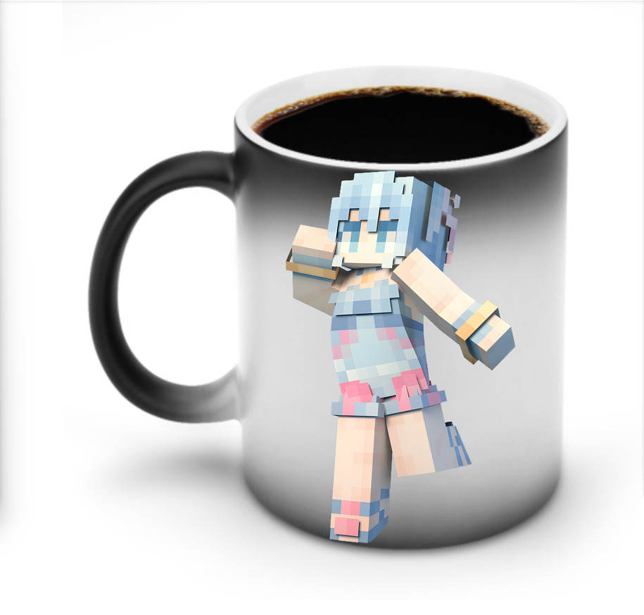 （画像用） マインクラフト ブロックの世界 Minecraft MC Block world 温度変色マグカップ