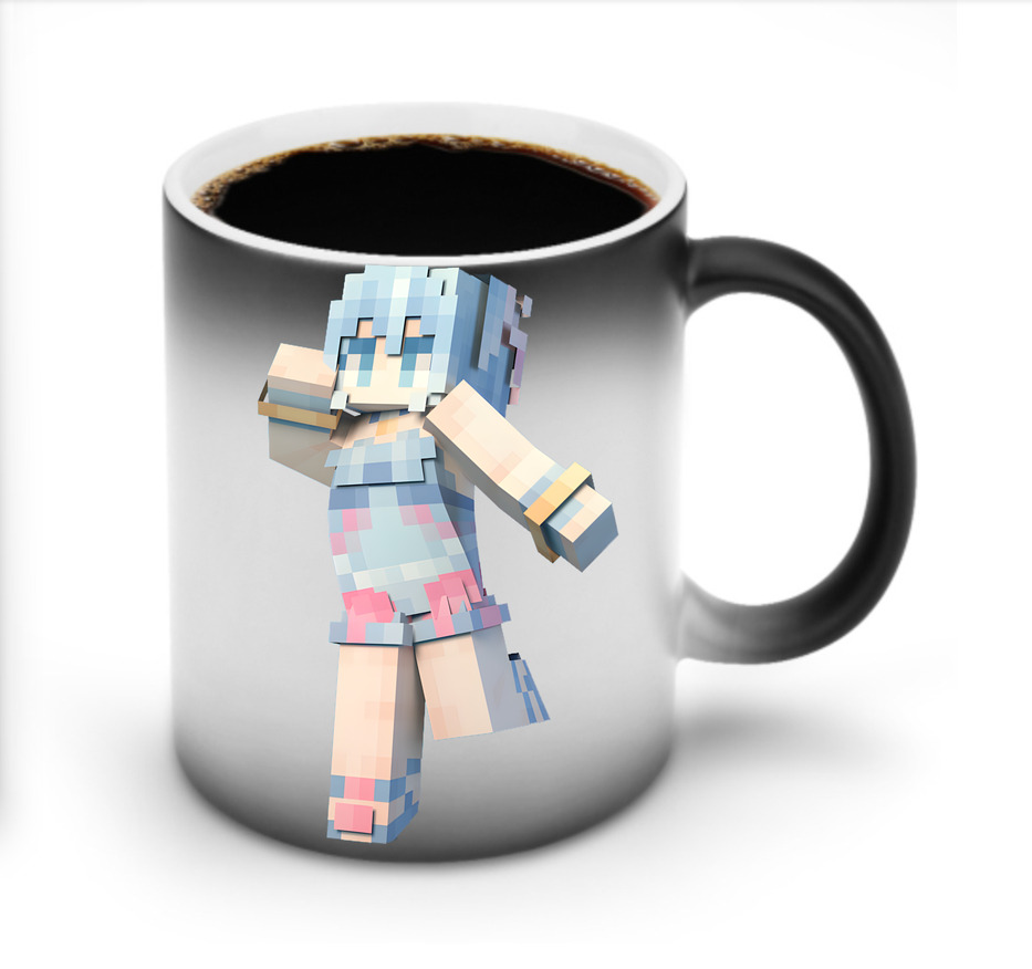 （画像用） マインクラフト ブロックの世界 Minecraft MC Block world 温度変色マグカップ