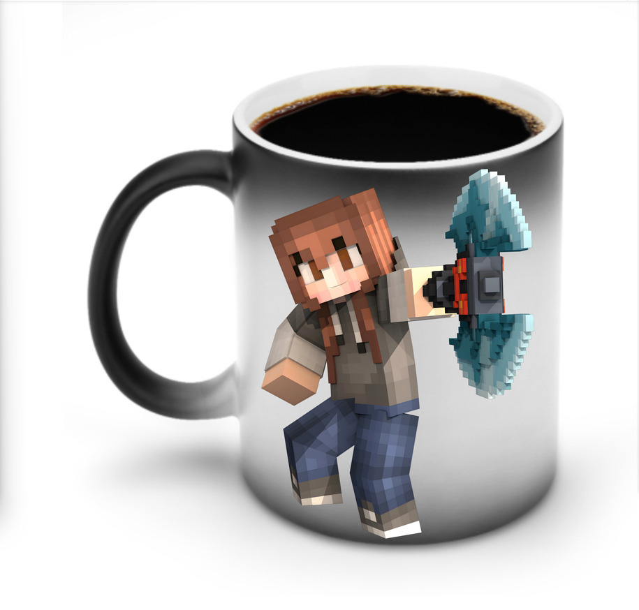 （画像用） マインクラフト ブロックの世界 Minecraft MC Block world 温度変色マグカップ