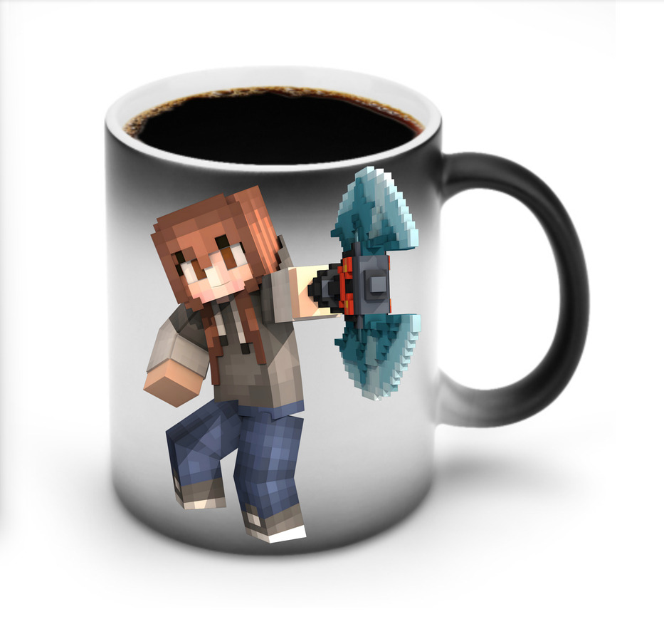 （画像用） マインクラフト ブロックの世界 Minecraft MC Block world 温度変色マグカップ