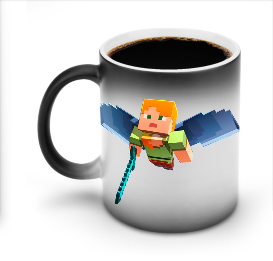 （画像用） マインクラフト ブロックの世界 Minecraft MC Block world 温度変色マグカップ