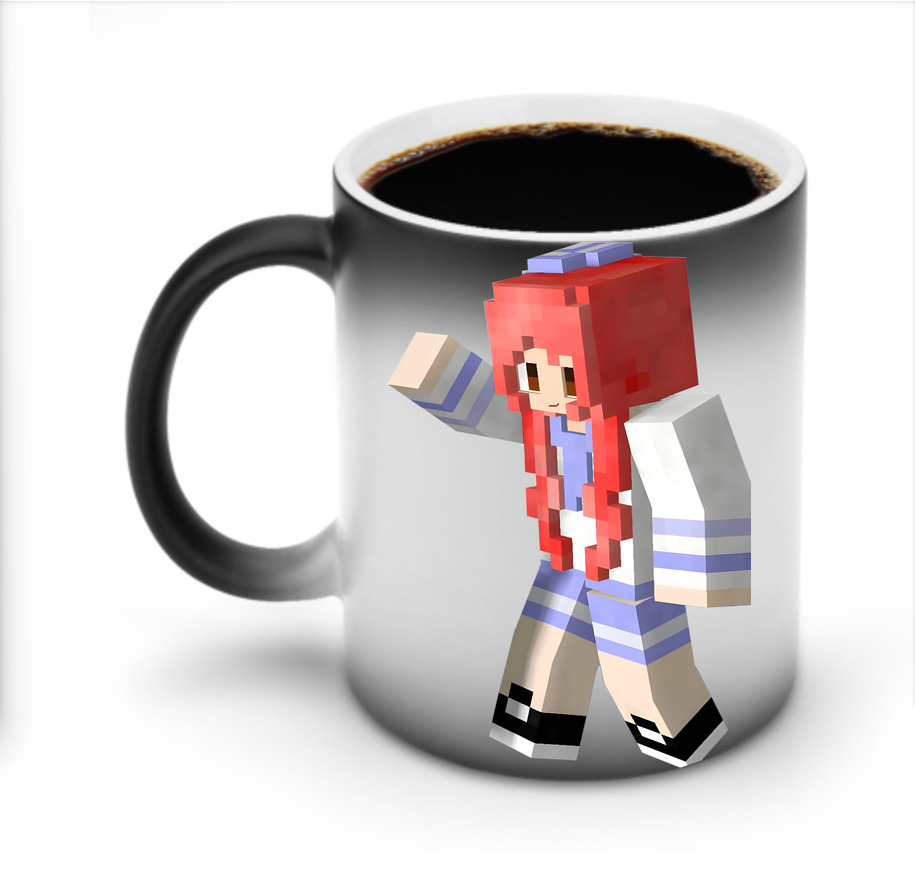 （画像用） マインクラフト ブロックの世界 Minecraft MC Block world 温度変色マグカップ