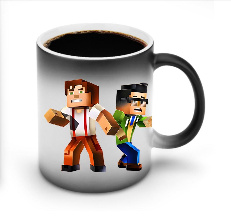 （画像用） マインクラフト ブロックの世界 Minecraft MC Block world 温度変色マグカップ
