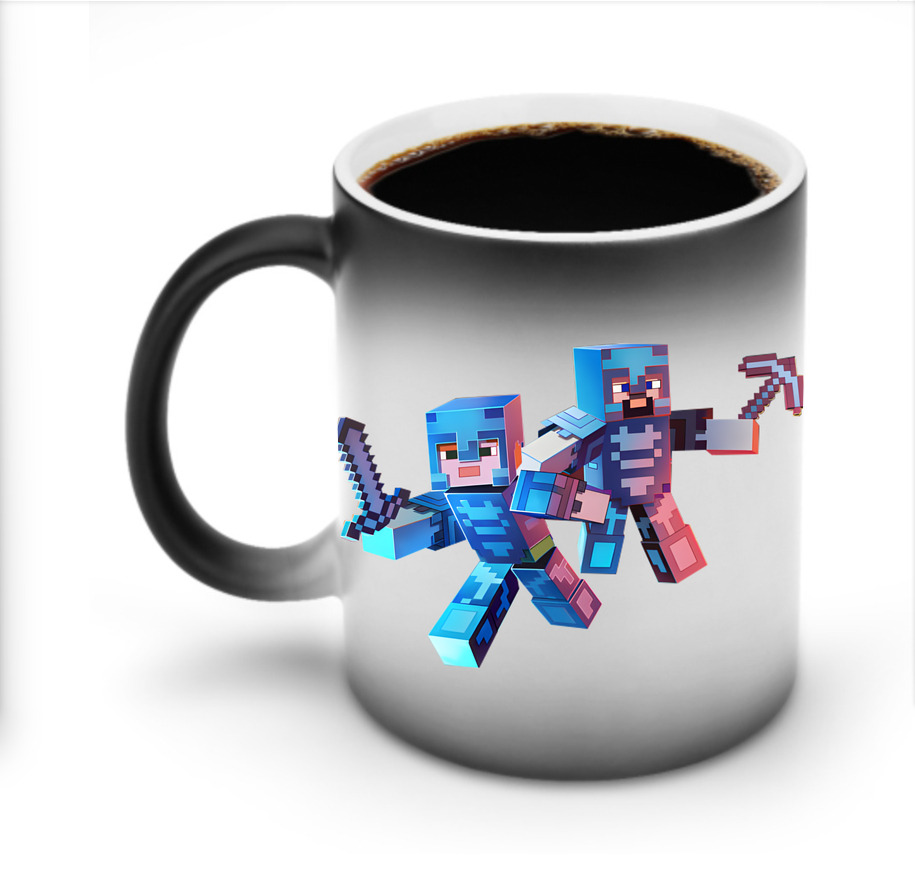 （画像用） マインクラフト ブロックの世界 Minecraft MC Block world 温度変色マグカップ