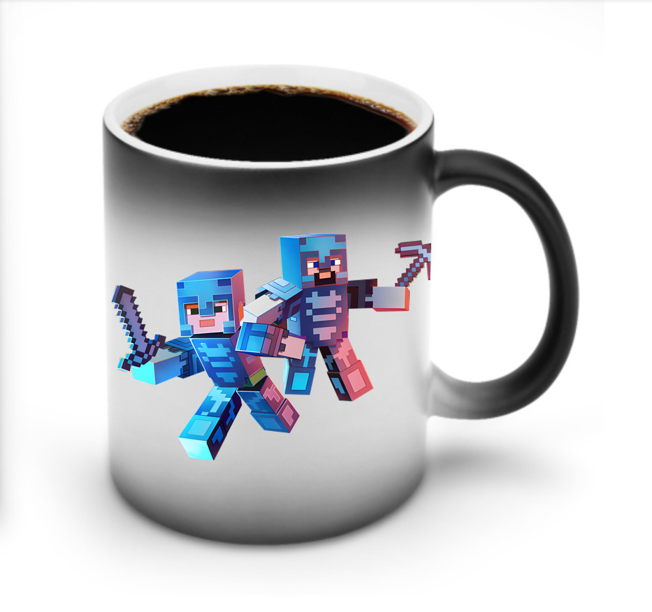 （画像用） マインクラフト ブロックの世界 Minecraft MC Block world 温度変色マグカップ