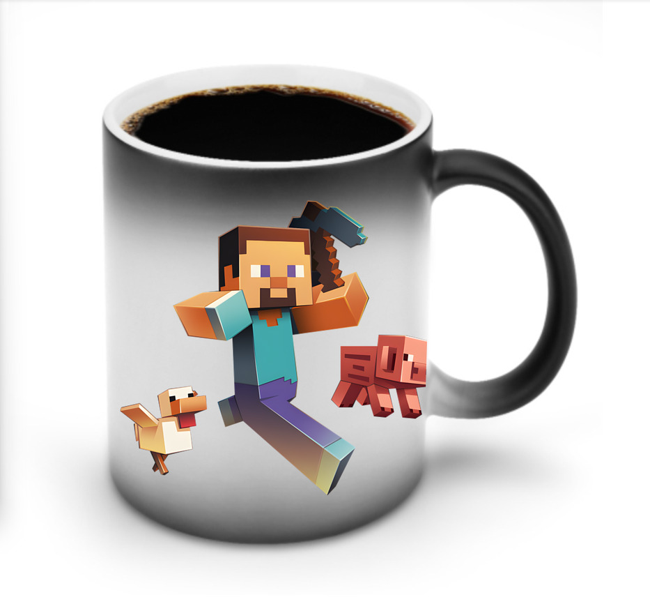 （画像用） マインクラフト ブロックの世界 Minecraft MC Block world 温度変色マグカップ