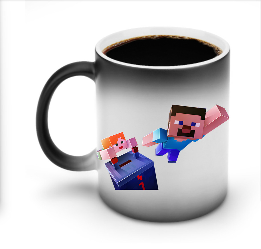 （画像用） マインクラフト ブロックの世界 Minecraft MC Block world 温度変色マグカップ