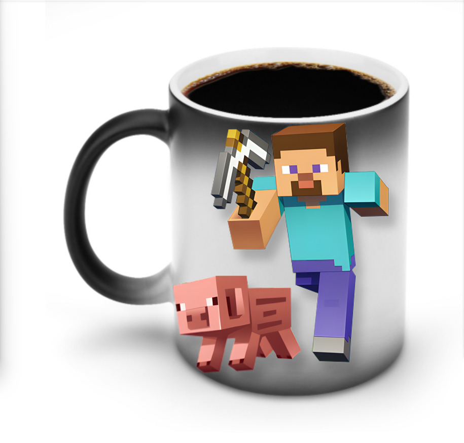 （画像用） マインクラフト ブロックの世界 Minecraft MC Block world 温度変色マグカップ