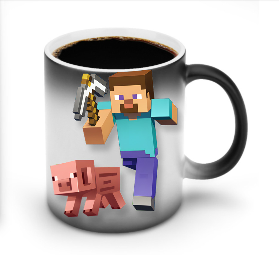 （画像用） マインクラフト ブロックの世界 Minecraft MC Block world 温度変色マグカップ
