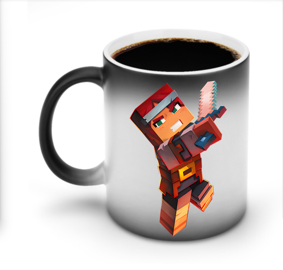 （画像用） マインクラフト ブロックの世界 Minecraft MC Block world 温度変色マグカップ
