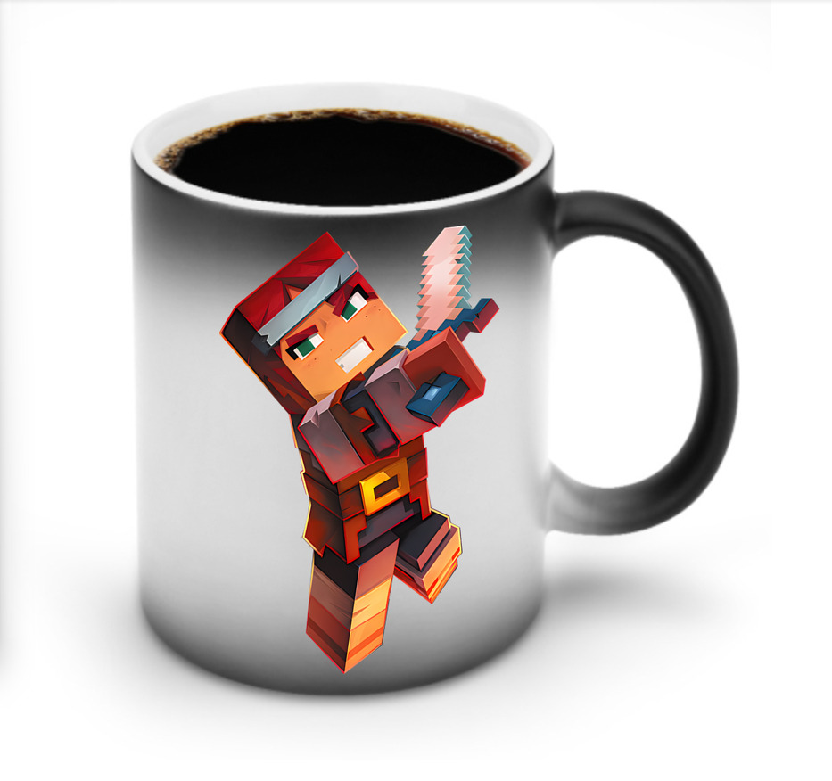 （画像用） マインクラフト ブロックの世界 Minecraft MC Block world 温度変色マグカップ