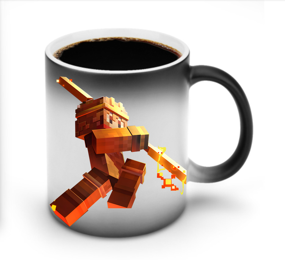 （画像用） マインクラフト ブロックの世界 Minecraft MC Block world 温度変色マグカップ