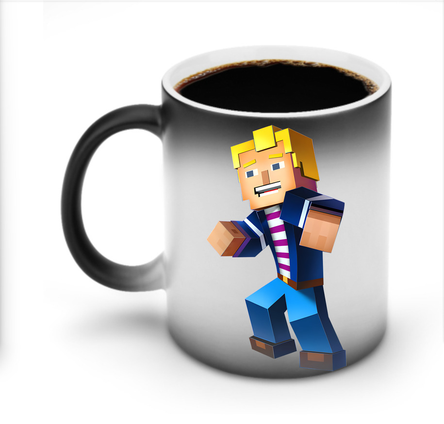（画像用） マインクラフト ブロックの世界 Minecraft MC Block world 温度変色マグカップ