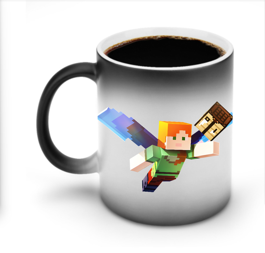 （画像用） マインクラフト ブロックの世界 Minecraft MC Block world 温度変色マグカップ