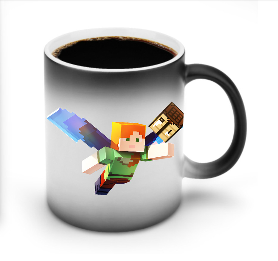 （画像用） マインクラフト ブロックの世界 Minecraft MC Block world 温度変色マグカップ