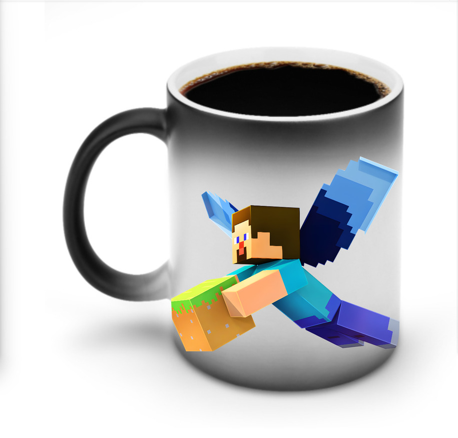 （画像用） マインクラフト ブロックの世界 Minecraft MC Block world 温度変色マグカップ