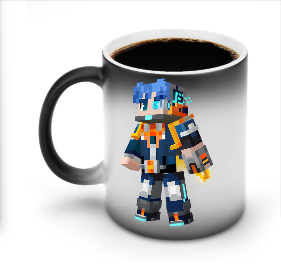 （画像用） マインクラフト ブロックの世界 Minecraft MC Block world 温度変色マグカップ
