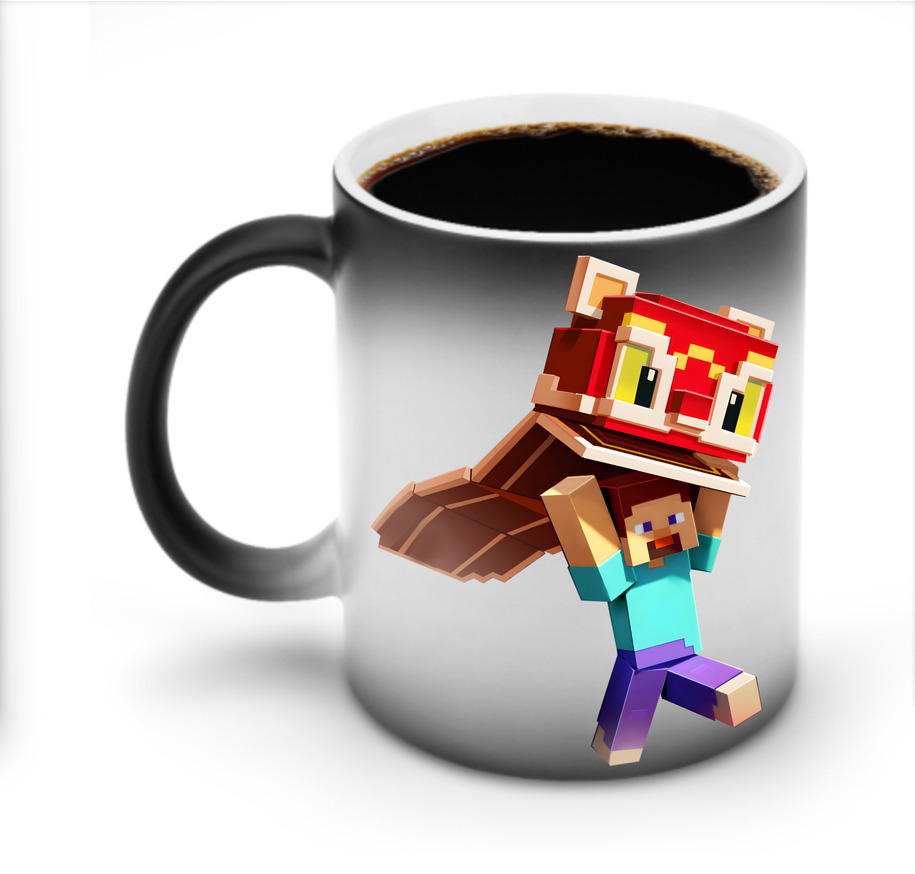 （画像用） マインクラフト ブロックの世界 Minecraft MC Block world 温度変色マグカップ