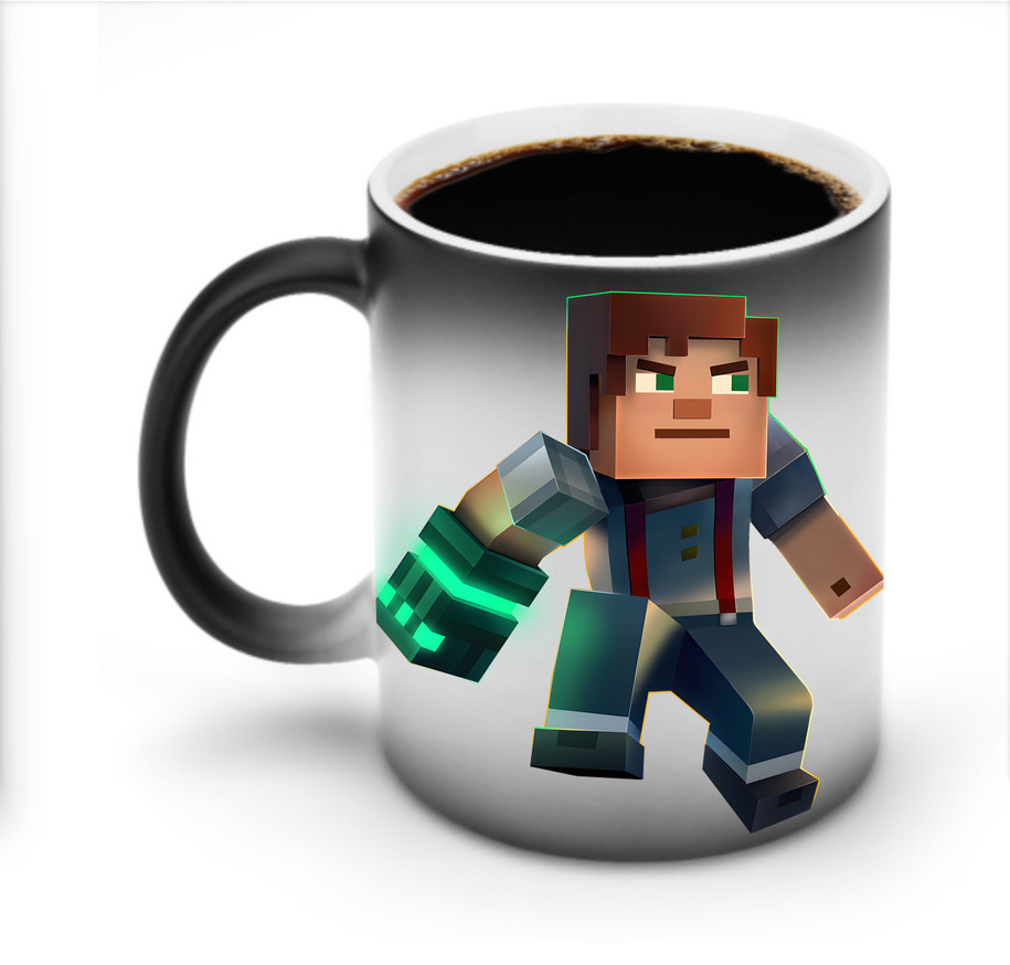 （画像用） マインクラフト ブロックの世界 Minecraft MC Block world 温度変色マグカップ