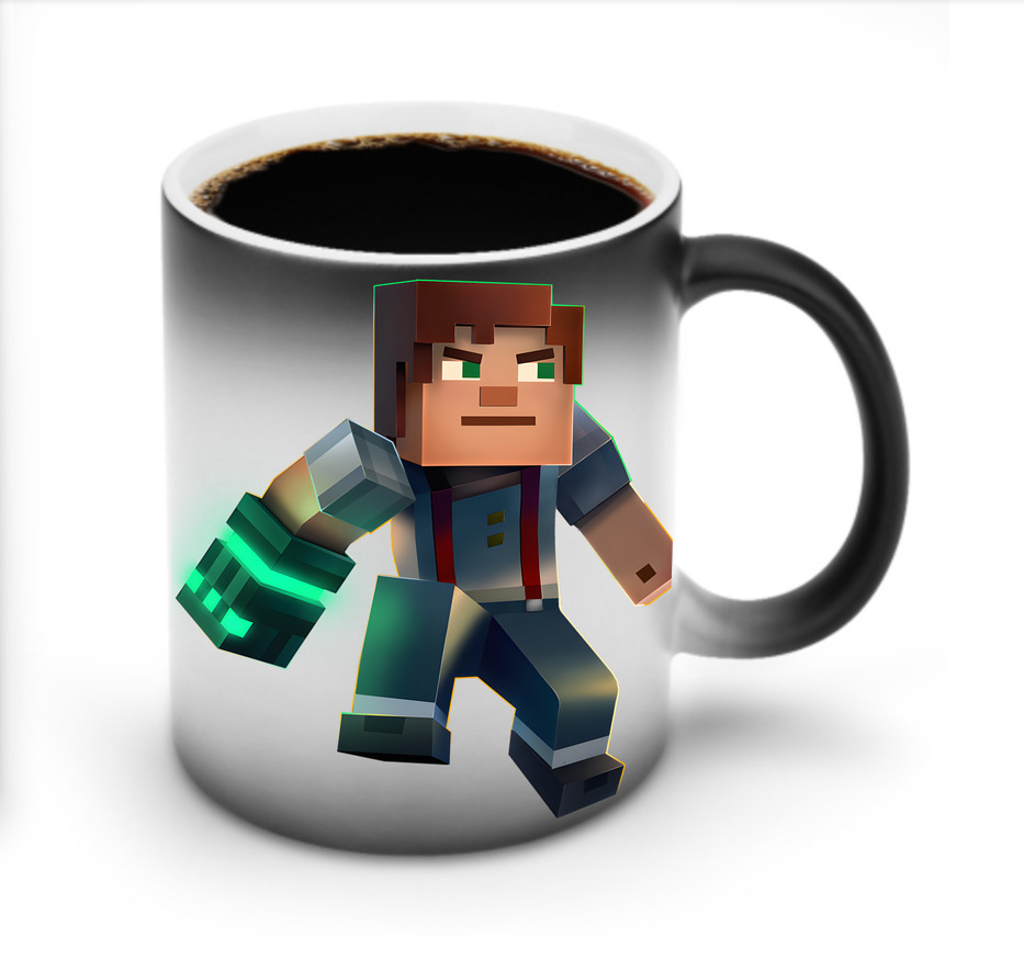 （画像用） マインクラフト ブロックの世界 Minecraft MC Block world 温度変色マグカップ