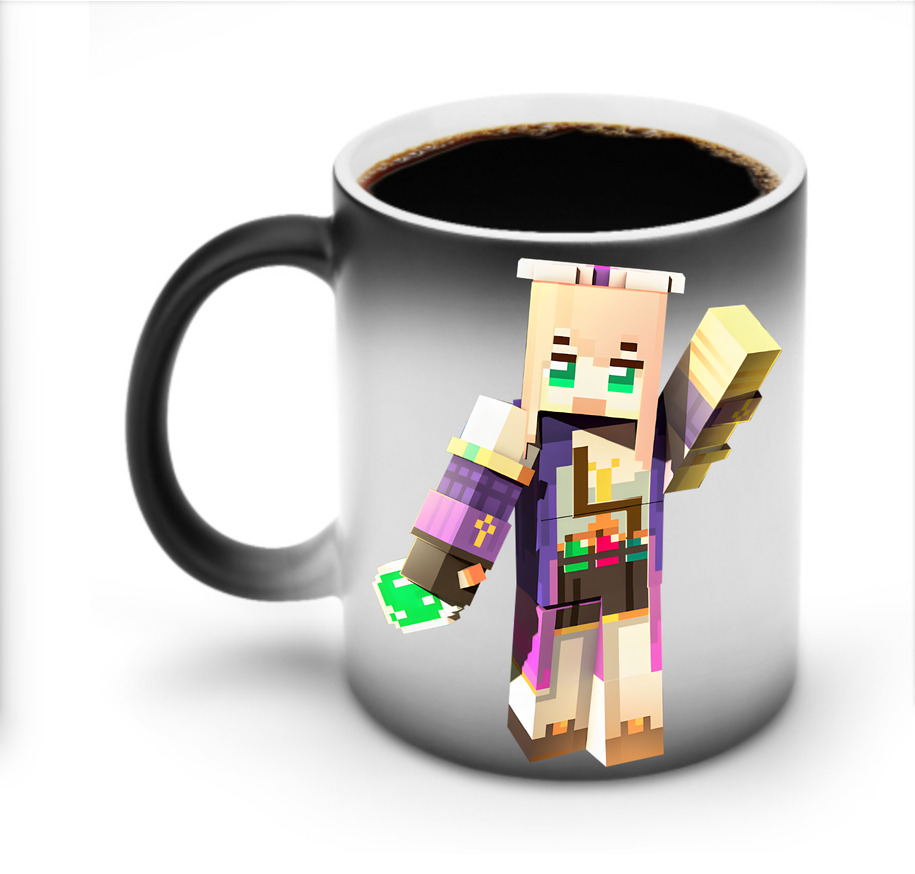 （画像用） マインクラフト ブロックの世界 Minecraft MC Block world 温度変色マグカップ