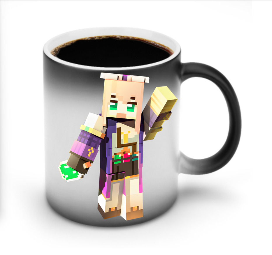 （画像用） マインクラフト ブロックの世界 Minecraft MC Block world 温度変色マグカップ