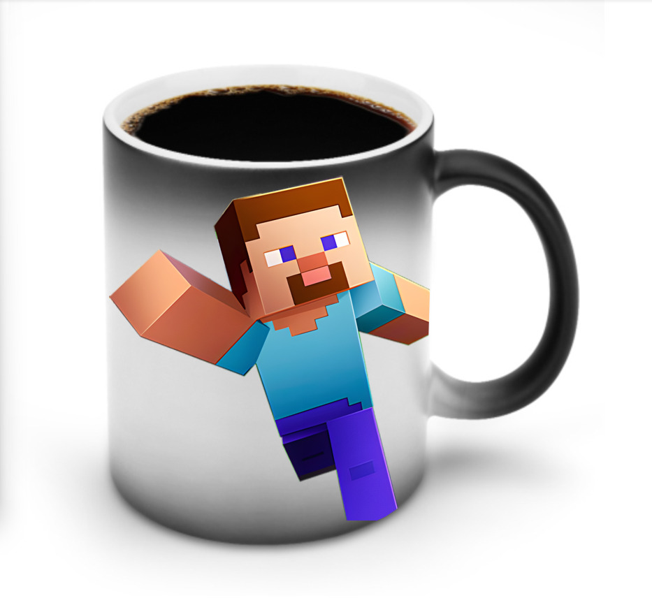 （画像用） マインクラフト ブロックの世界 Minecraft MC Block world 温度変色マグカップ