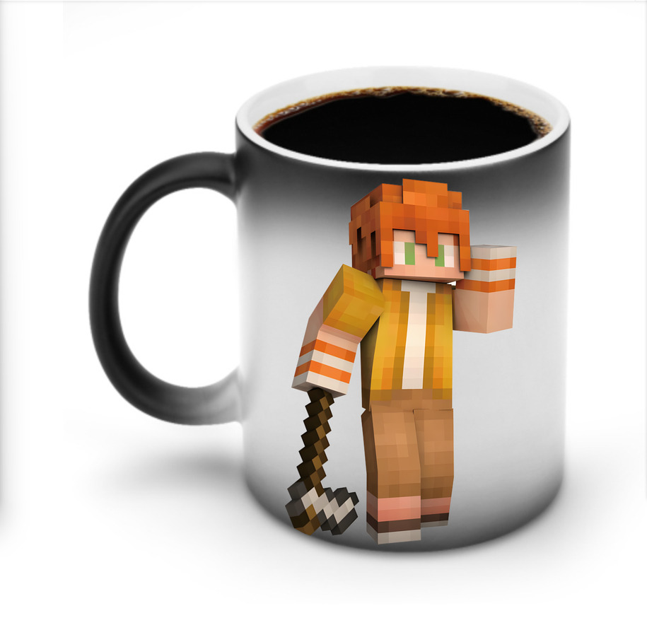 （画像用） マインクラフト ブロックの世界 Minecraft MC Block world 温度変色マグカップ