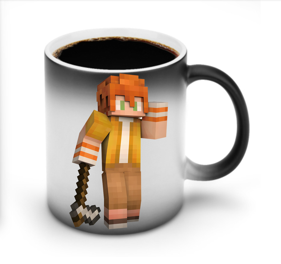 （画像用） マインクラフト ブロックの世界 Minecraft MC Block world 温度変色マグカップ