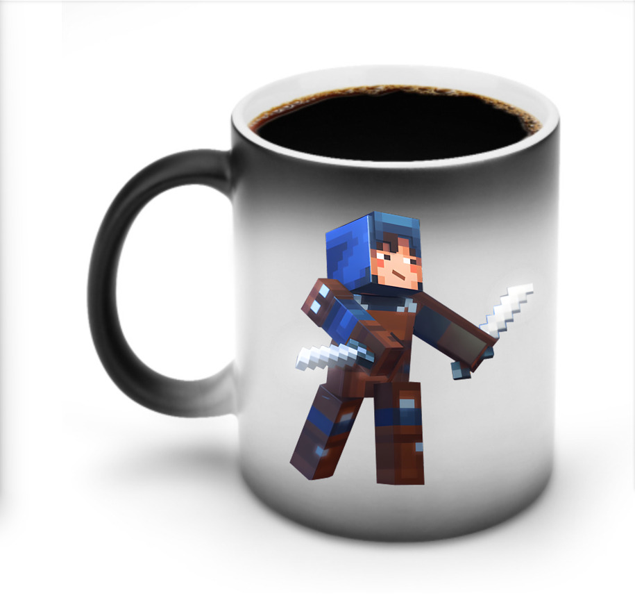 （画像用） マインクラフト ブロックの世界 Minecraft MC Block world 温度変色マグカップ