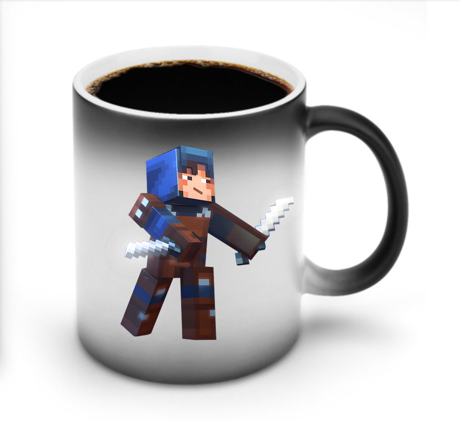 （画像用） マインクラフト ブロックの世界 Minecraft MC Block world 温度変色マグカップ