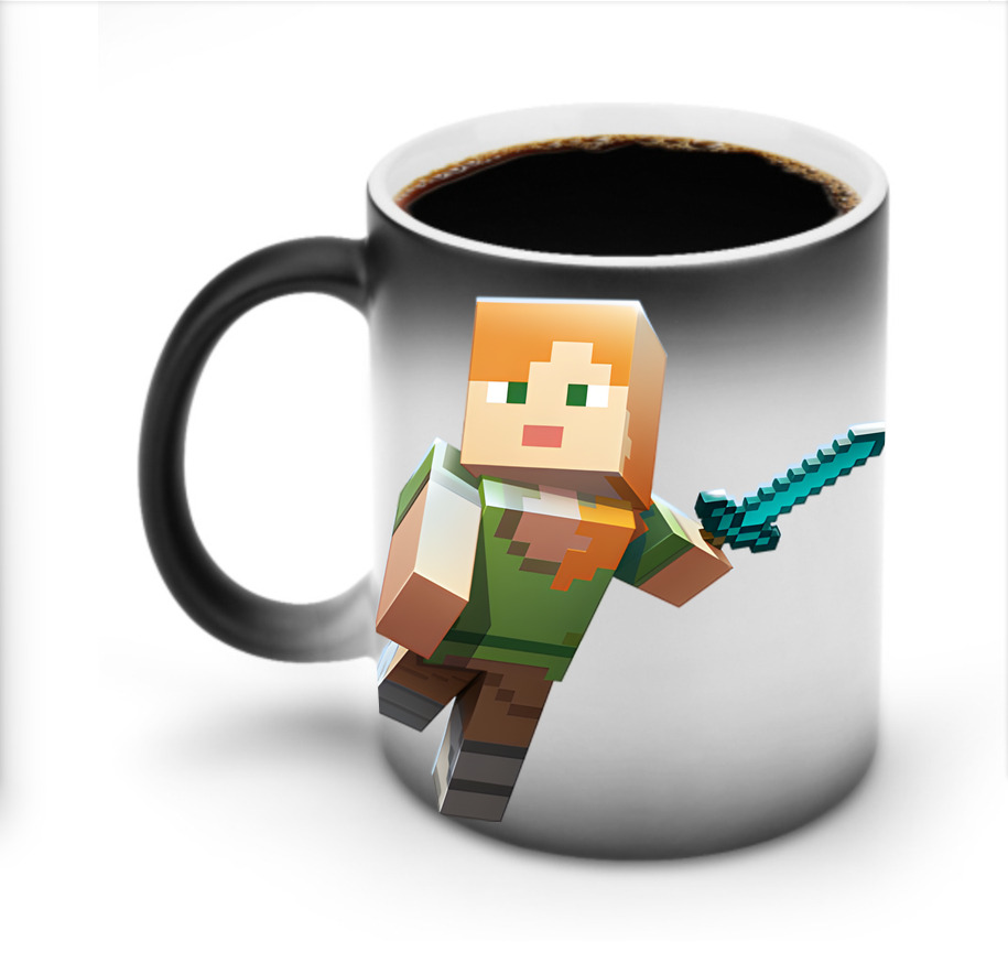 （画像用） マインクラフト ブロックの世界 Minecraft MC Block world 温度変色マグカップ