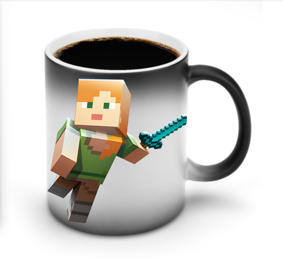 （画像用） マインクラフト ブロックの世界 Minecraft MC Block world 温度変色マグカップ