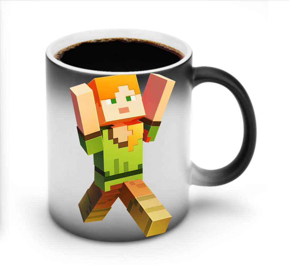 （画像用） マインクラフト ブロックの世界 Minecraft MC Block world 温度変色マグカップ