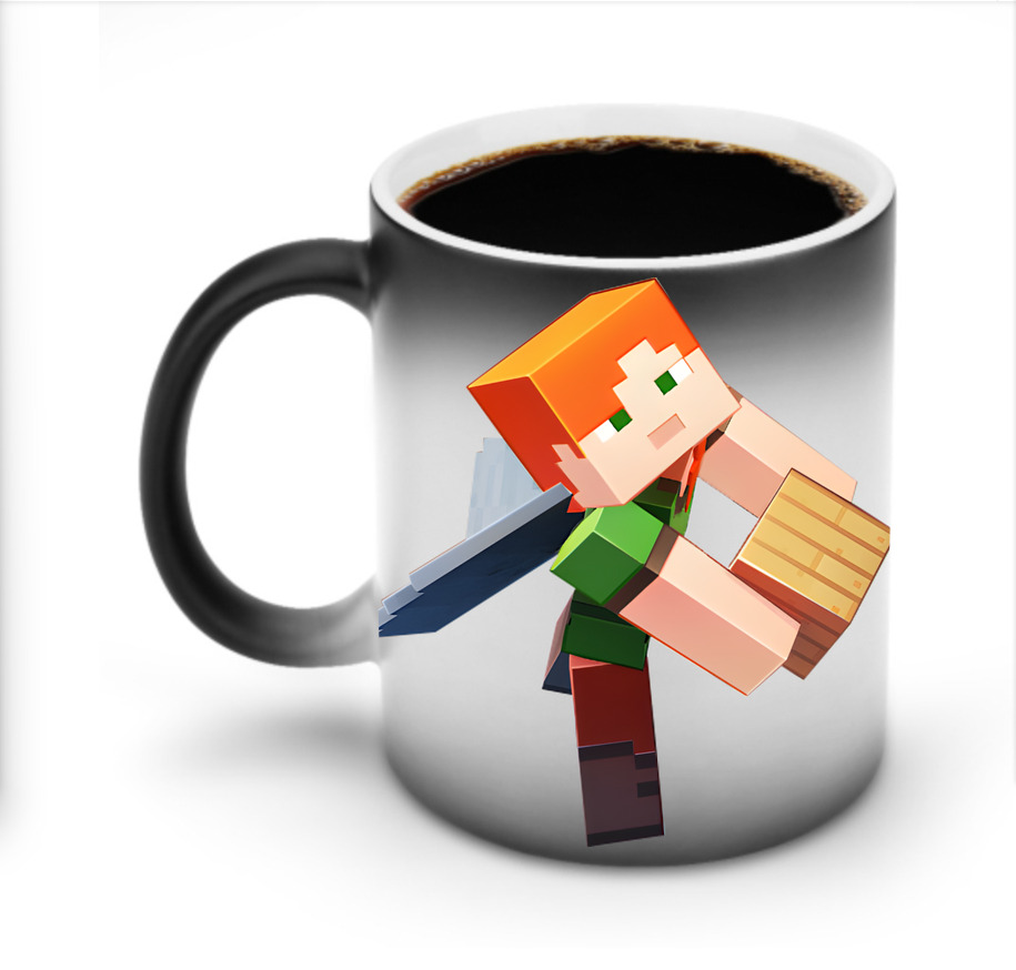 （画像用） マインクラフト ブロックの世界 Minecraft MC Block world 温度変色マグカップ