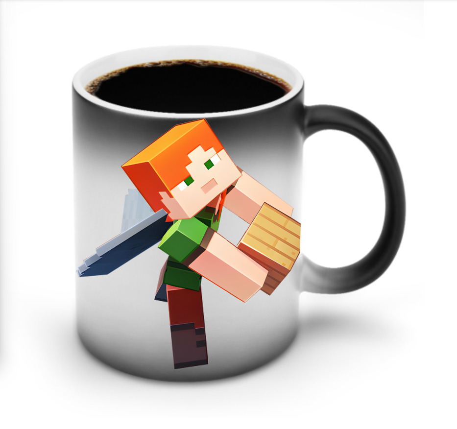 （画像用） マインクラフト ブロックの世界 Minecraft MC Block world 温度変色マグカップ