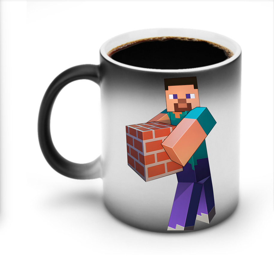 （画像用） マインクラフト ブロックの世界 Minecraft MC Block world 温度変色マグカップ