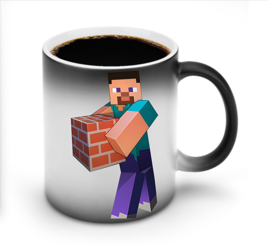 （画像用） マインクラフト ブロックの世界 Minecraft MC Block world 温度変色マグカップ