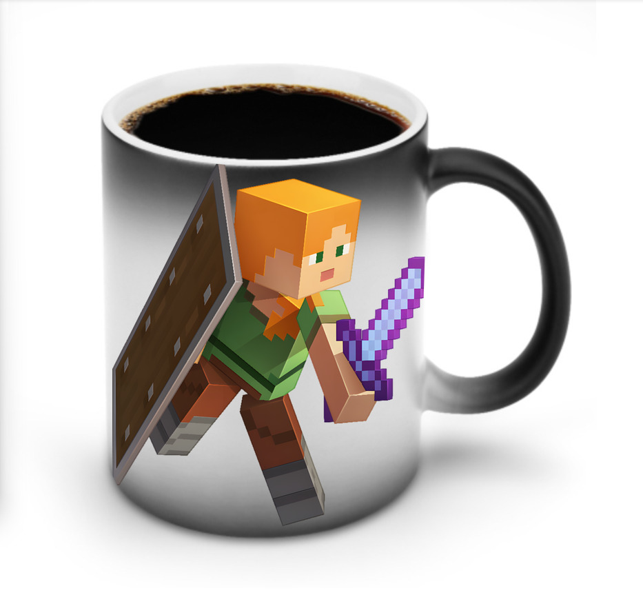 （画像用） マインクラフト ブロックの世界 Minecraft MC Block world 温度変色マグカップ