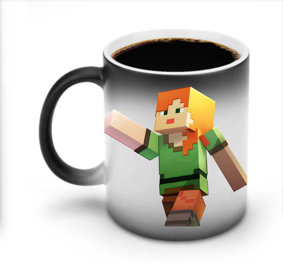 （画像用） マインクラフト ブロックの世界 Minecraft MC Block world 温度変色マグカップ