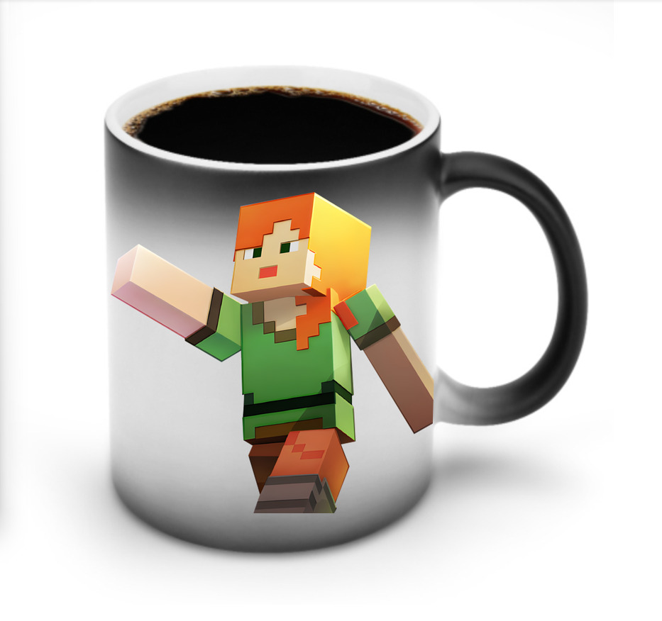 （画像用） マインクラフト ブロックの世界 Minecraft MC Block world 温度変色マグカップ