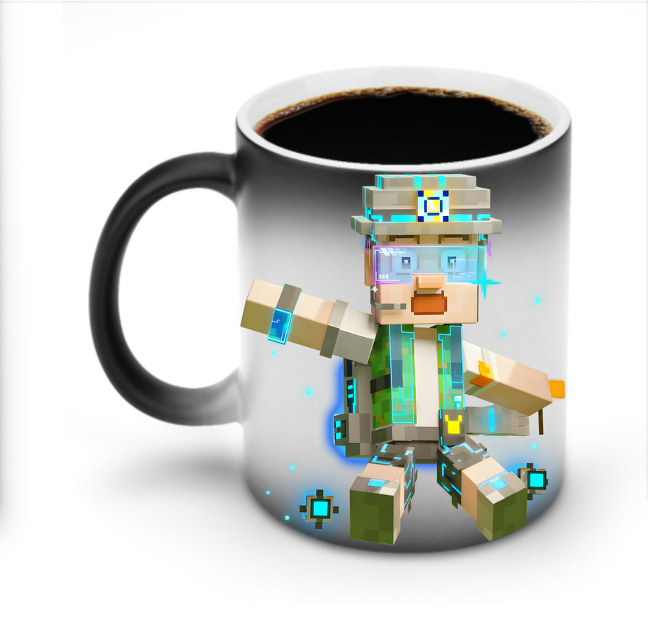 （画像用） マインクラフト ブロックの世界 Minecraft MC Block world 温度変色マグカップ