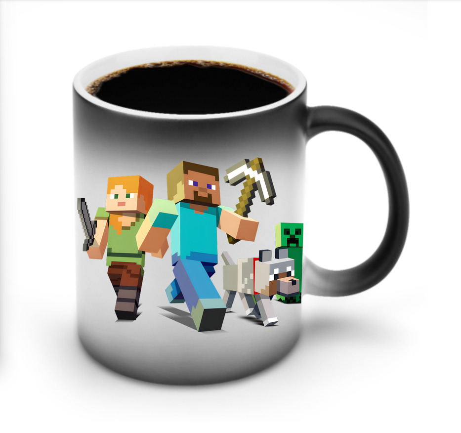 （画像用） マインクラフト ブロックの世界 Minecraft MC Block world 温度変色マグカップ
