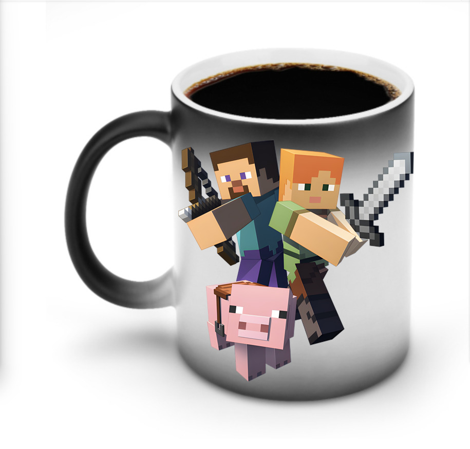 （画像用） マインクラフト ブロックの世界 Minecraft MC Block world 温度変色マグカップ