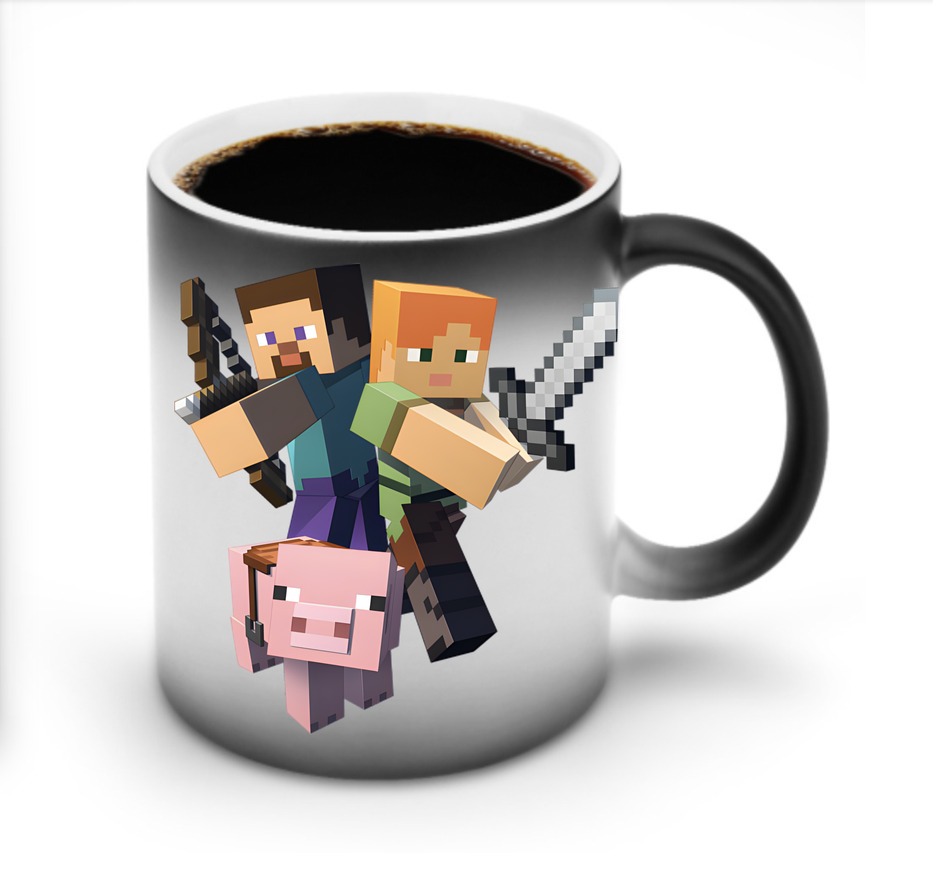 （画像用） マインクラフト ブロックの世界 Minecraft MC Block world 温度変色マグカップ